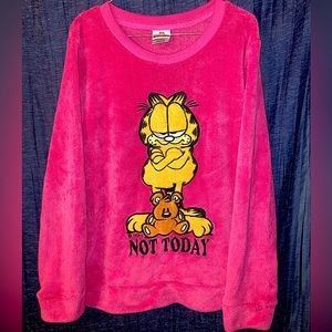 Garfield Hot Pink Fuzzy Sweatshirt